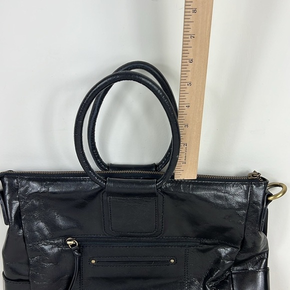 Nino Bossi Handbag Jara’s Ring Leather Tote Hobo Bag Black Zipper Close - Picture 6 of 13